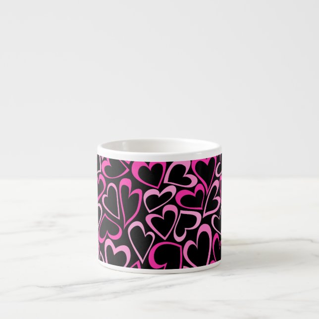 Tasse Expresso Coeurs rose doux et gribouillé Espresso Mug (Devant)
