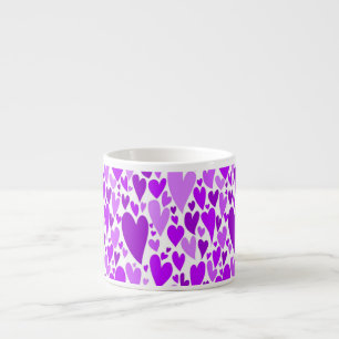 Tasse Expresso Coeurs violets super et romantiques Saint-Valentin