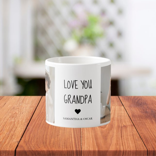 Tasse Expresso Collage moderne Photo Love You Grand-père Meilleur (Créateur téléchargé)