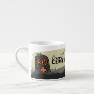 Tasse Expresso Collection de timbres d'Halloween "Cimetière Dépla