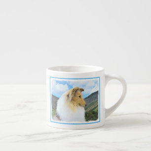 Tasse Expresso Collie en Montagne (Rough) Peinture - Chien Art