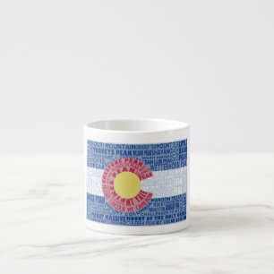 Tasse Expresso Colorado Fourteeners 14ers State Flag Espresso Mug