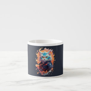 Tasse Expresso Conception de guerrier chat ninja mignon