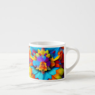 Tasse Expresso Conception de Mandala Florale colorée