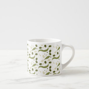 Tasse Expresso Conception de motif de feuilles de branche d'olive