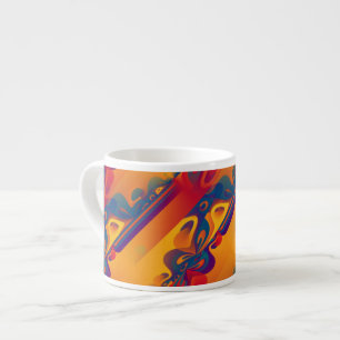 Tasse Expresso Conception graphique transparente - jaune rouge I
