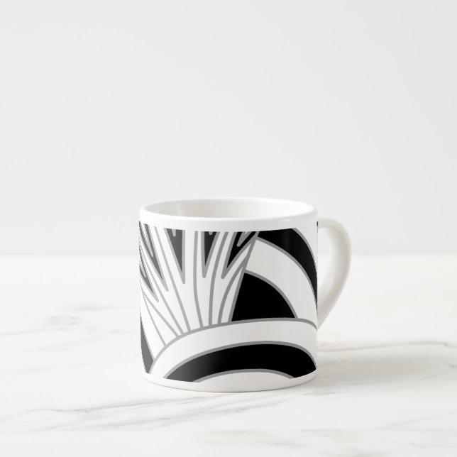 Tasse Expresso Conception monochrome d'art déco (Devant droit)
