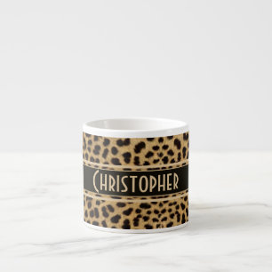 Tasse Expresso Copie de peau de tache de léopard personnalisée
