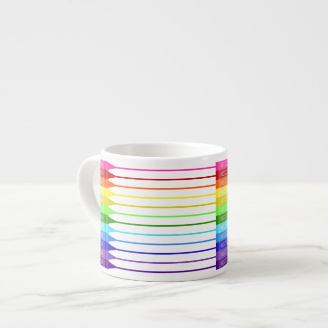 Tasse Expresso Couleur Mon monde Crayons arc-en-ciel (Devant gauche)