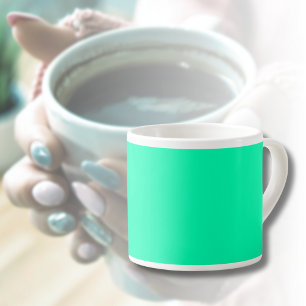 Tasse Expresso Couleur solide verte marine Classique Élégant