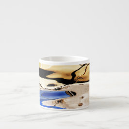 Tasse Expresso Coupe abstraite d'espresso bleue, tan et noire