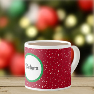 Tasse Expresso Coupe d'Espresso 6oz Red & White Stars personnalis