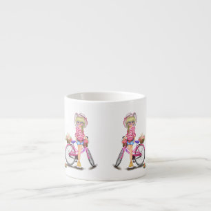 Tasse Expresso Coupe d'espresso de Blonde Girl and Pink Bike