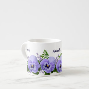 Tasse Expresso Coupe d'Espresso de lavande à fleurs personnalisée