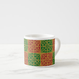 Tasse Expresso Coupe d'Espresso gothique de Fêtes Vert Rouge