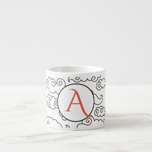 TASSE EXPRESSO COUPE ESPRESSO AVEC NUAGES ET MONOGRAMME