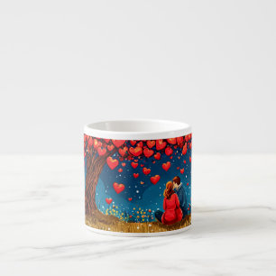 Tasse Expresso Couple assis sous un arbre