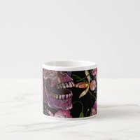 Crâne brodé : Motif gothique de l'orchidée