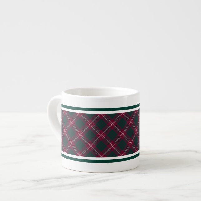 Tasse Expresso Crawford Clan Dark Red Scottish Tartan (Devant gauche)