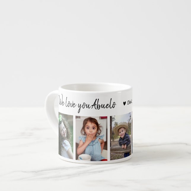 Tasse Expresso Créez Votre Propre 5 Photo We Love You Abuelo (Devant gauche)