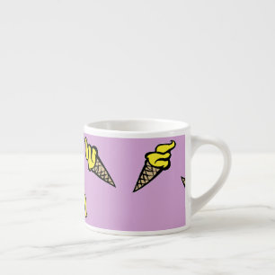 Tasse Expresso Crème glacée jaune sur violet