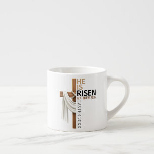 Tasse Expresso Croix de Pâques vintage personnalisée Il est ressu