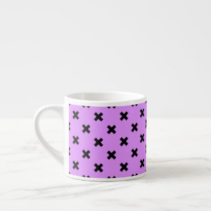 Tasse Expresso Croix noire sur lilas