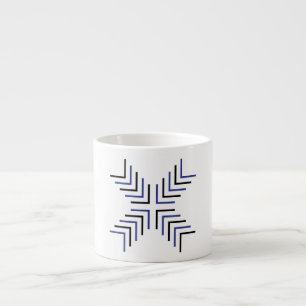 Tasse Expresso Croix X (noir & bleu)