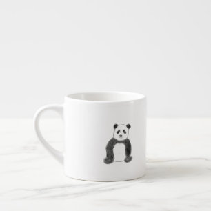 Tasse Expresso Croquis de panda en noir et blanc