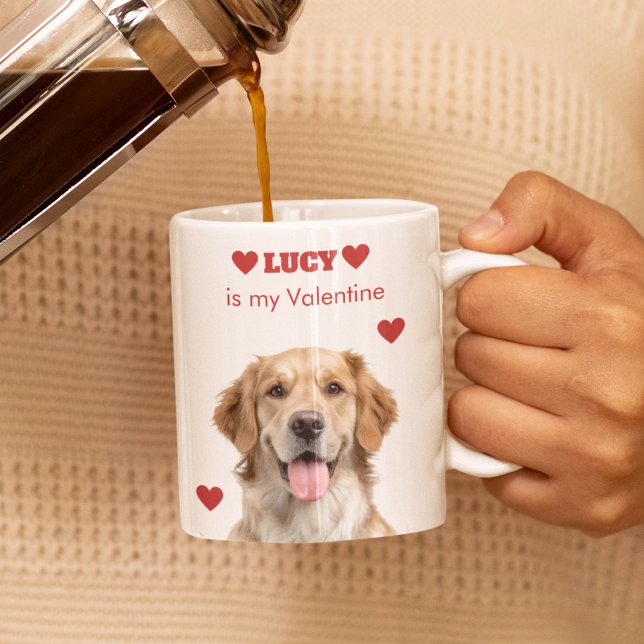 Tasse Expresso Custom Dog Photo Valentine’s Day Espresso Mug (Créateur téléchargé)