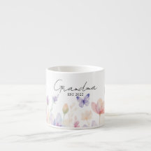 Custom Grandma Est. Year -  Flower and Butterfly 