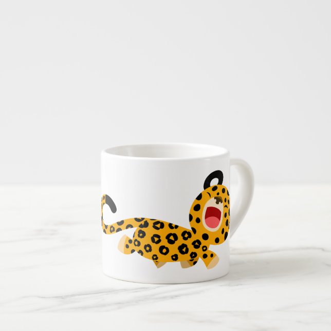 Tasse Expresso Cute Cartoon Facétieux Leopard Espresso Mug (Devant droit)