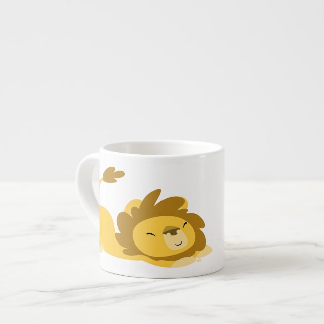 Tasse Expresso Cute Cartoon Stretting Lion Spécialité Mug (Devant gauche)