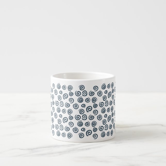 Tasse Expresso Cute Dark Blue Spiral Motif Spécialité Mug (Devant)