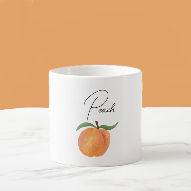 Tasse Expresso Cute Painted Peach Fruit Illustration  (Créateur téléchargé)