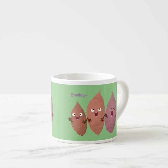 Tasse Expresso Cute singing sweet potatoes cartoon vegetables  (Devant droit)