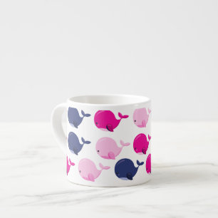 Tasse Expresso Cute Whales, Pattern of Whales, Sea Animals