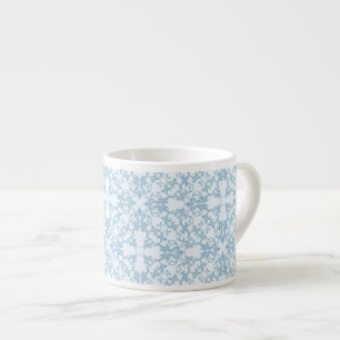 Tasse Expresso Damassé bleu-clair