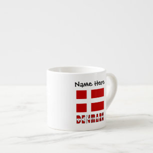 Tasse Expresso Danemark et drapeau danois avec votre nom
