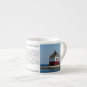 Tasse expresso de l'histoire du phare de Round Isl