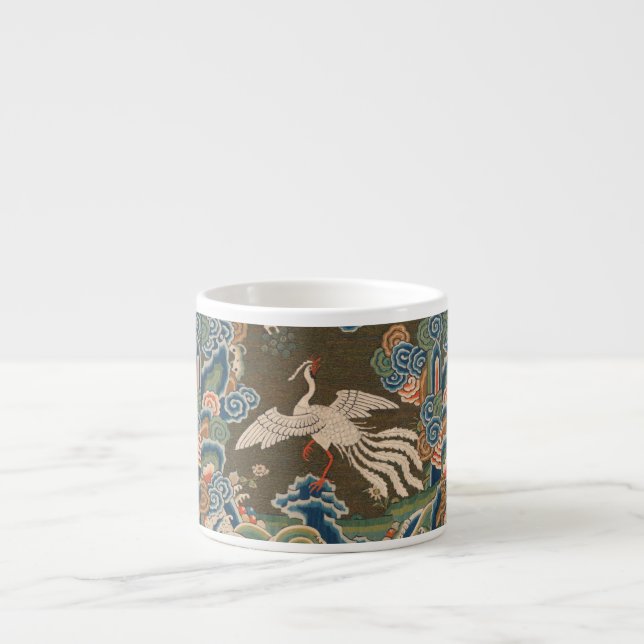 Tasse Expresso Décor d'antiquité chinois d'oiseaux (Devant)