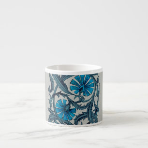 Tasse Expresso Décor de carreaux rustiques d'art floral antique b