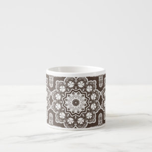 Tasse Expresso Décor en dentelle noir gris sans charme