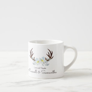 Tasse Expresso DEER ANTLER Rustique Sage Vert Mariage Favoriser