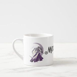 Tasse Expresso Déesse de la lune d'argent violet