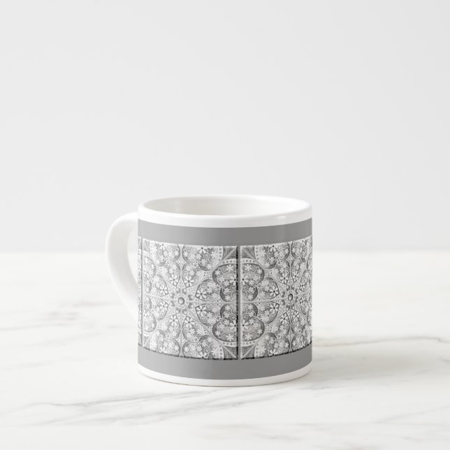 Tasse Expresso Dentelle en céramique Gris (Devant gauche)