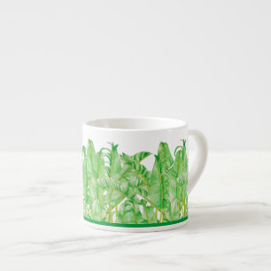 Tasse Expresso Des Feuilles de bananes sur un Espresso Mug