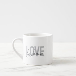 Tasse Expresso Design simple, moderne, urbain, cool Love Wisconsi