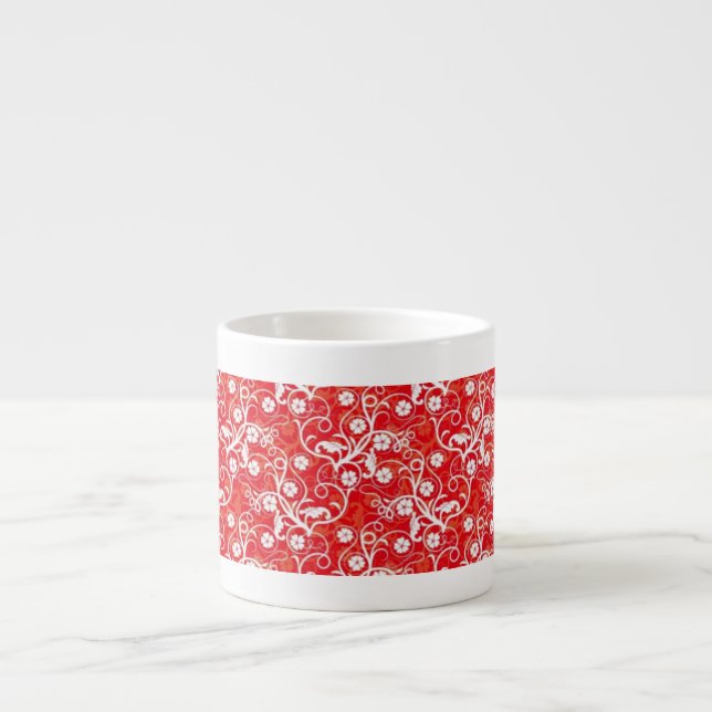 Tasse Expresso Designer Expresso Rouge-Blanc Swirl Mug (Devant)