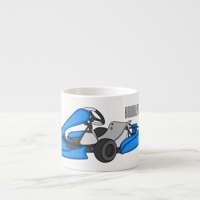 Tasse Expresso dessin animé de Kart racing (Devant)